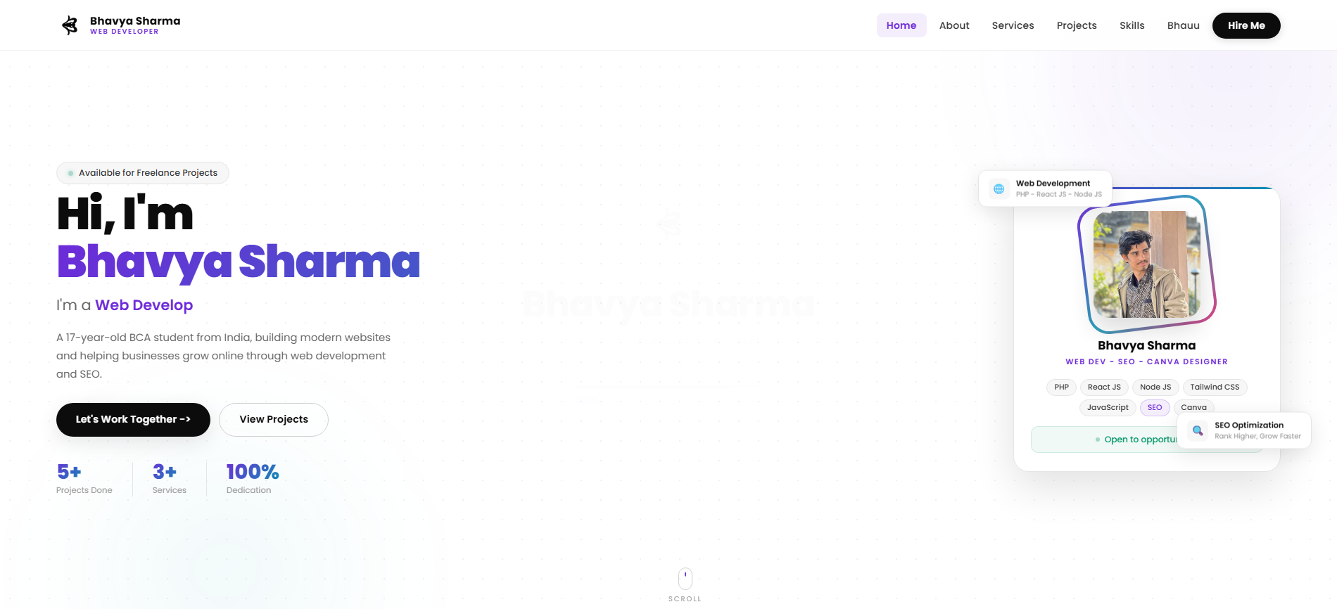 Bhavya Sharma Portfolio - Project by Bhavya Sharma / Bhauu