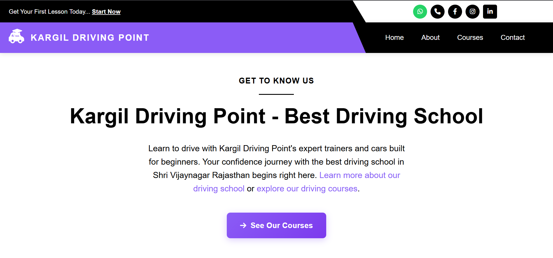 Kargil Driving Point — Project by Bhavya Sharma